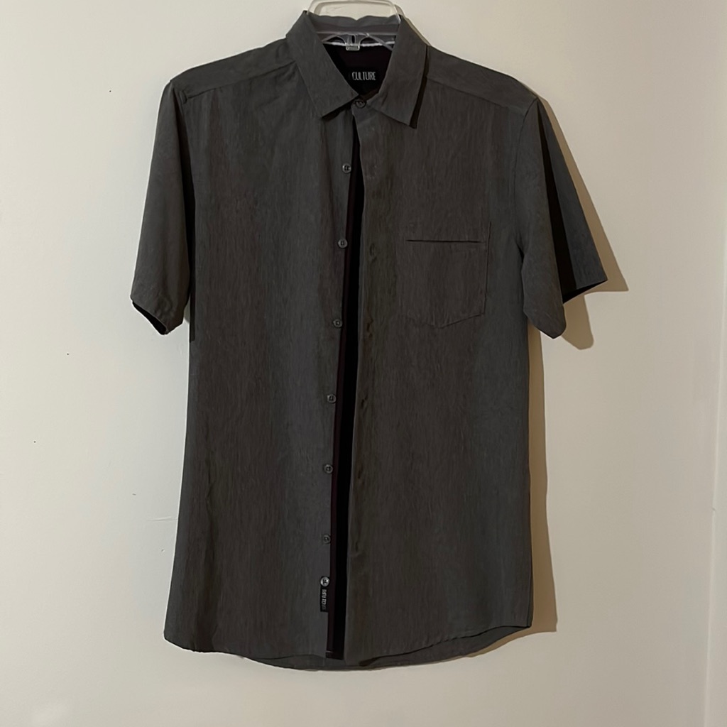 Plain Gray Button Up
